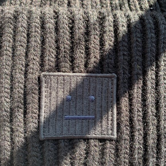 Acne Studios Black Beanie Iconic Face Patch Cozy Luxury Trend main image 5
